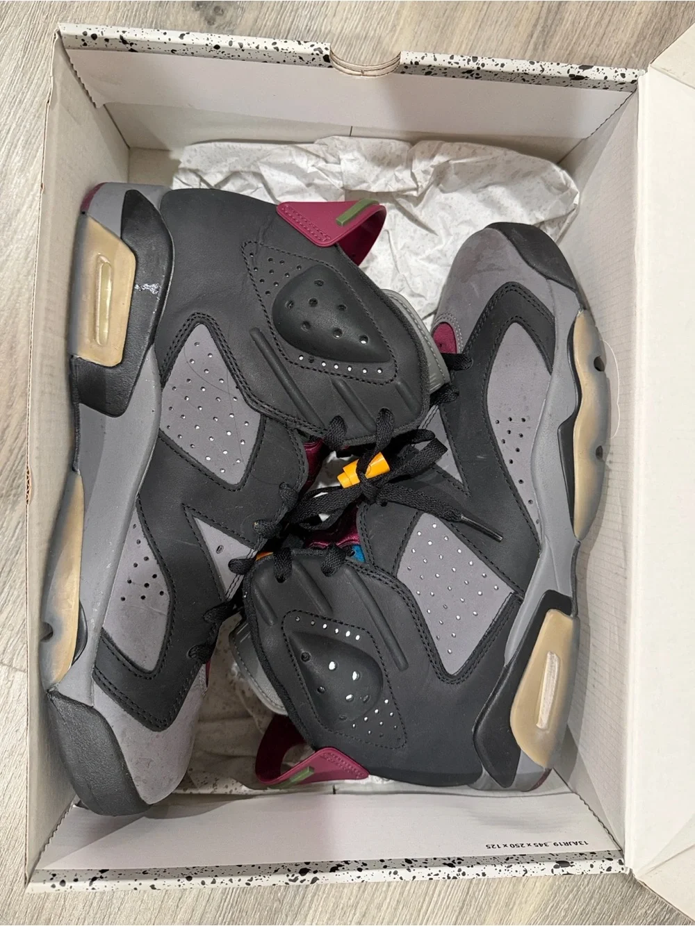 Jordan Retro High Top Sneakers in Black, Grey, Maroon